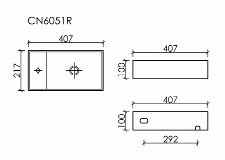 Раковина подвесная (40,7х21,7) Ceramica Nova ELEMENT CN6051R